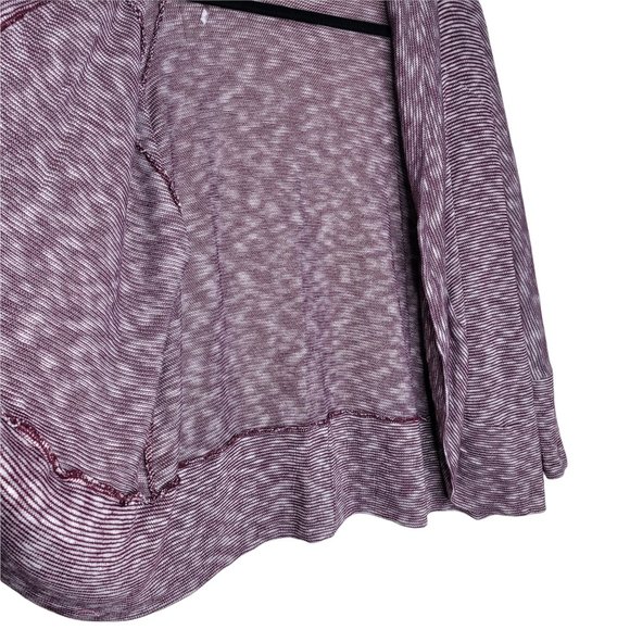 Emerge Burgundy/Red Cream Stripe Long Sleeve Open Cardigan Size 1X - Picture 2 of 5